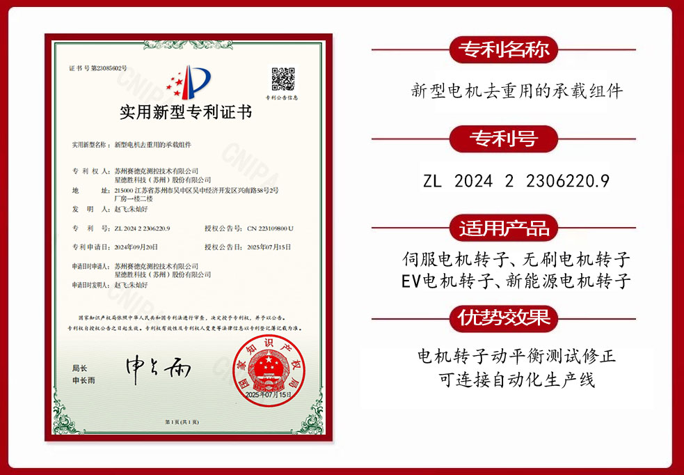 赛德克平衡机再次荣获实用新型专利证书